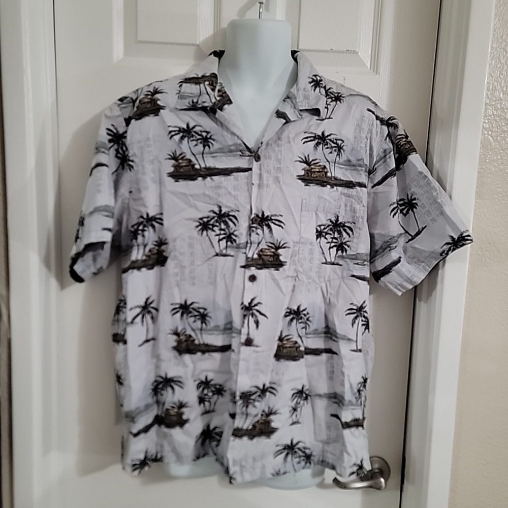 Vintage Bishop St Apparel Hawaiian Scene Button Up Sleeveless Shirt Size XXL